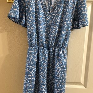 Shein blue flowery romper